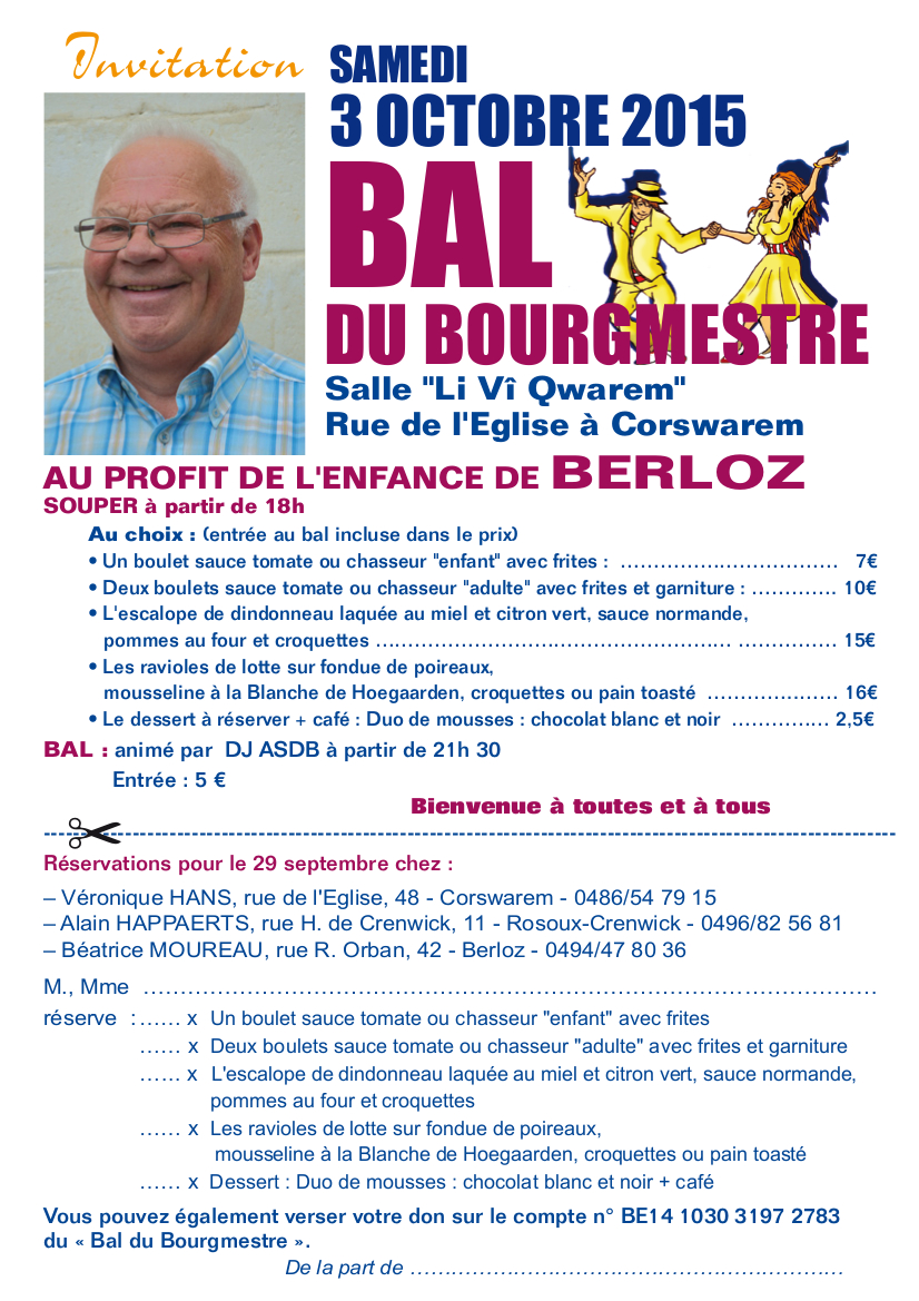 Bal du Bourmestre 2015 Invitation