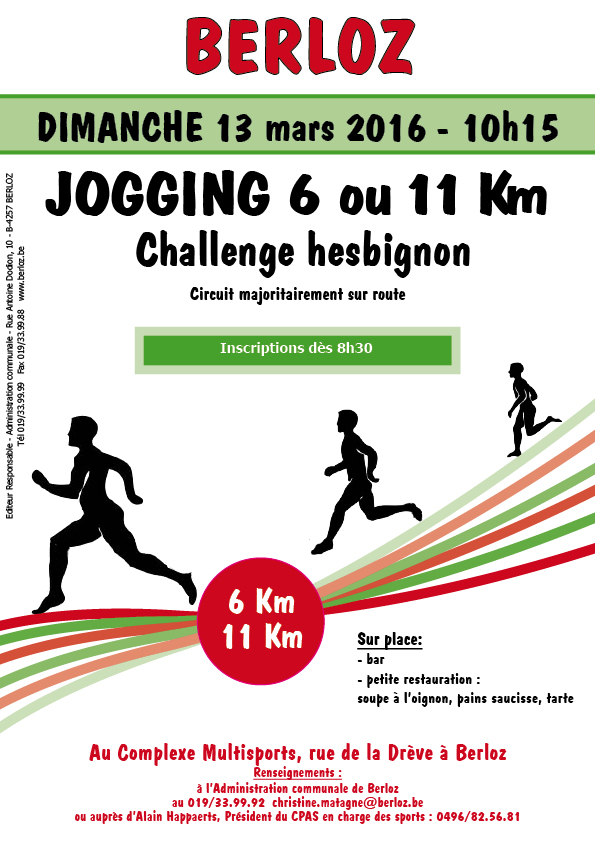 affiche jogging challenge hesbignon 2016