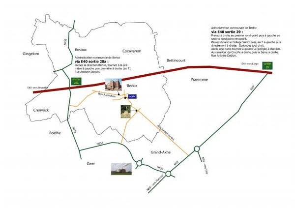 Plan d'accès à Berloz